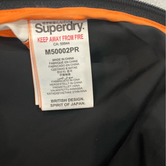 [2XL/PTP26”]Superdry Black Gray Camo 1/2 Zip Lined Men Windbreaker Jacket Biker - Picture 11 of 16